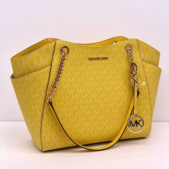 Michael Kors Yellow Tote Chain Shoulder Bag - Picture 11 of 12